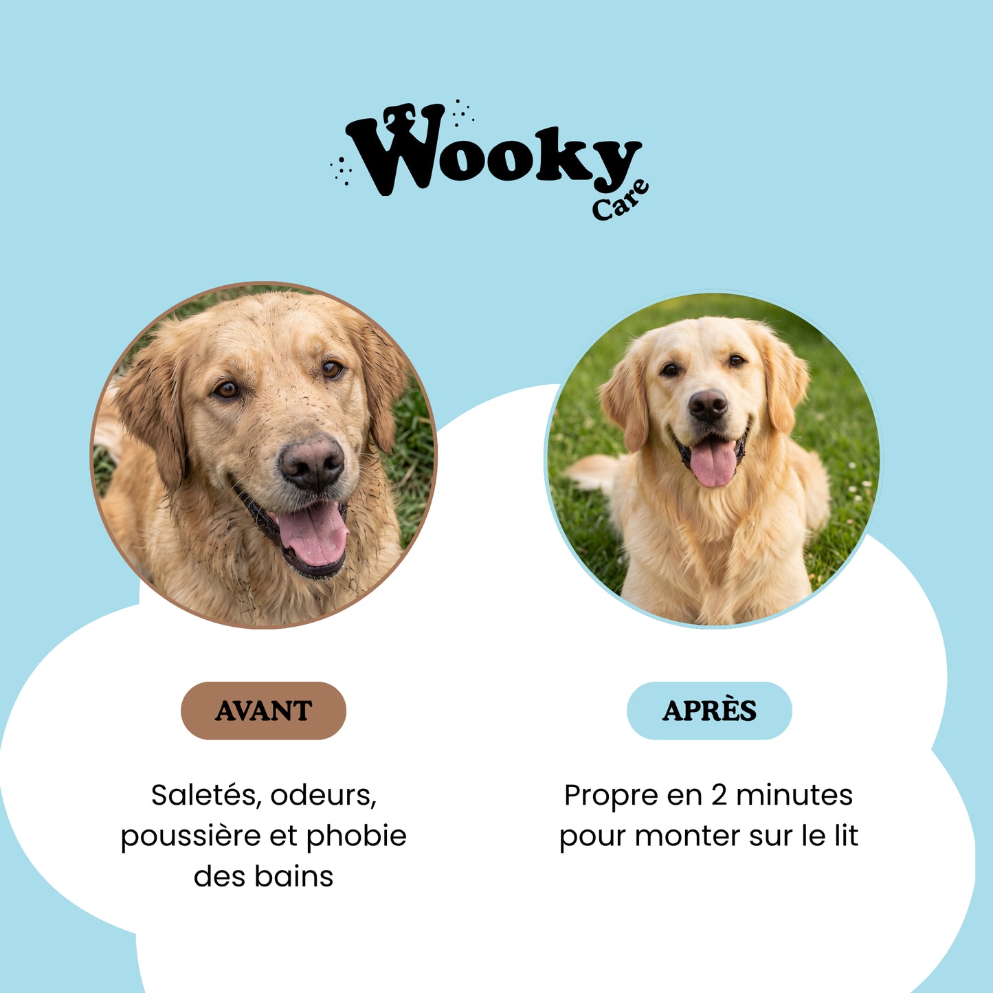 Gants lingettes nettoyants pour chien & chat