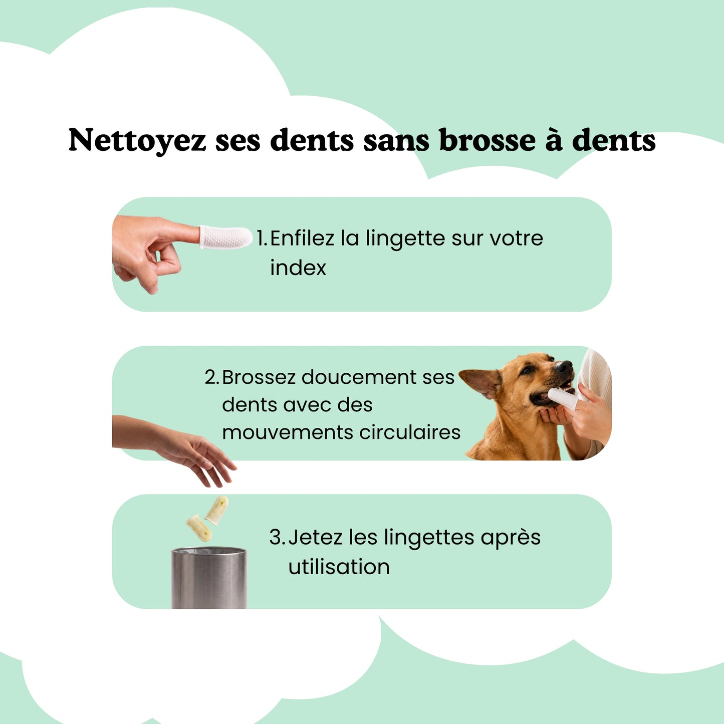 Lingettes dentaires pour chien & chat