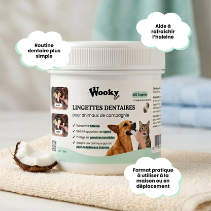 Lingettes dentaires pour chien & chat
