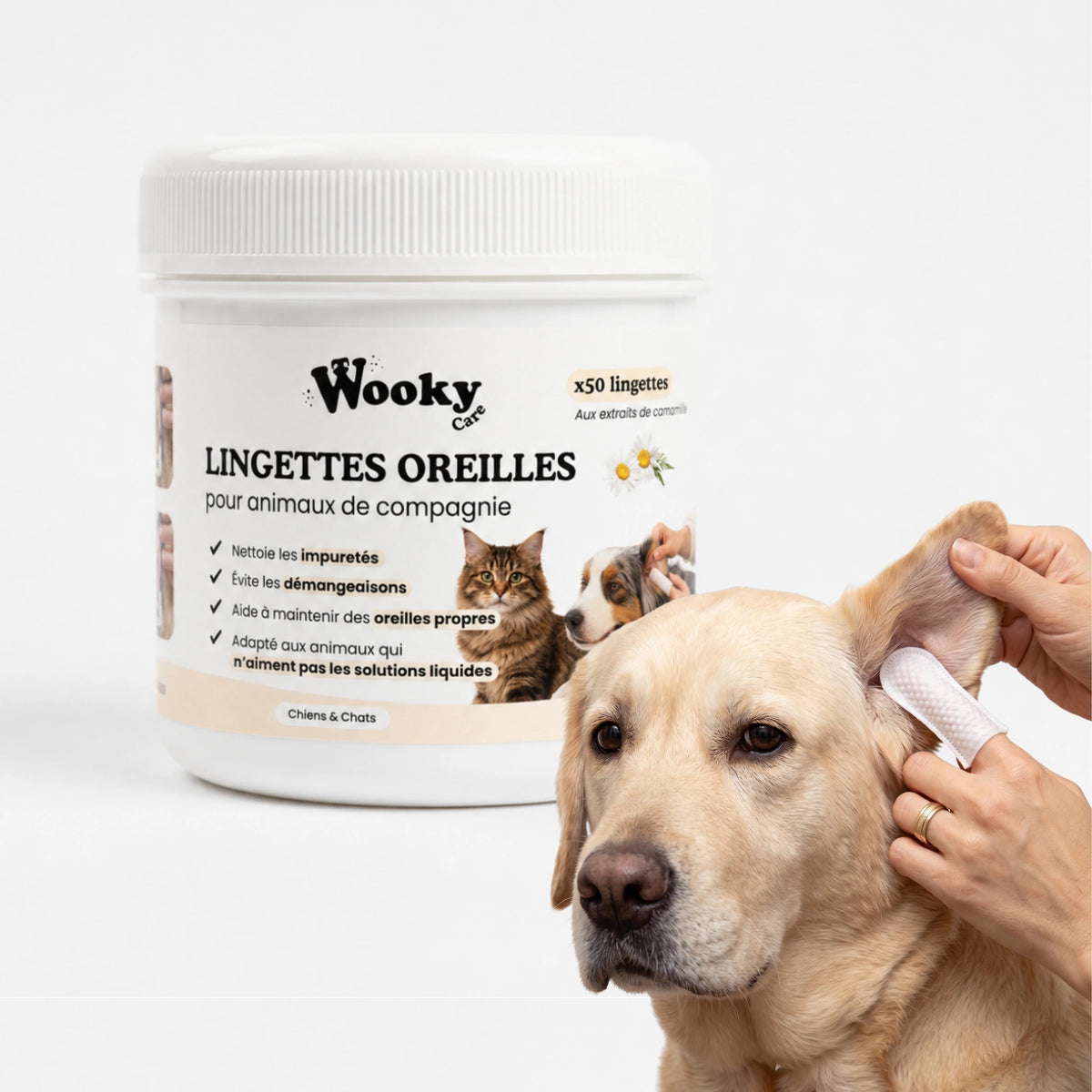 Lingettes oreilles pour chien & chat