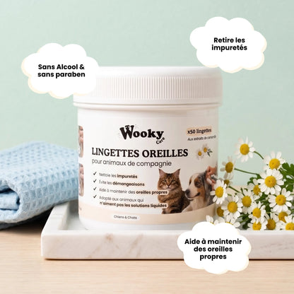 Lingettes oreilles pour chien & chat