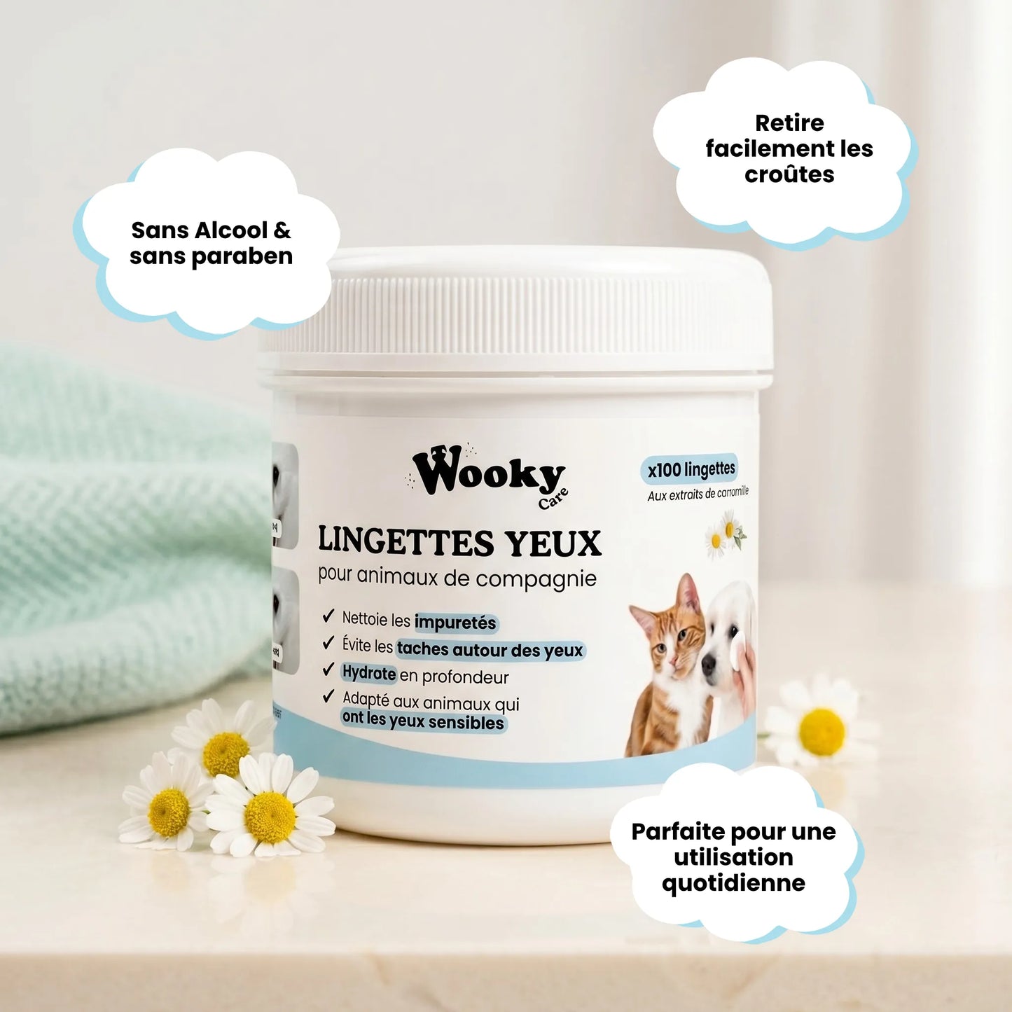 Lingettes yeux pour chien & chat