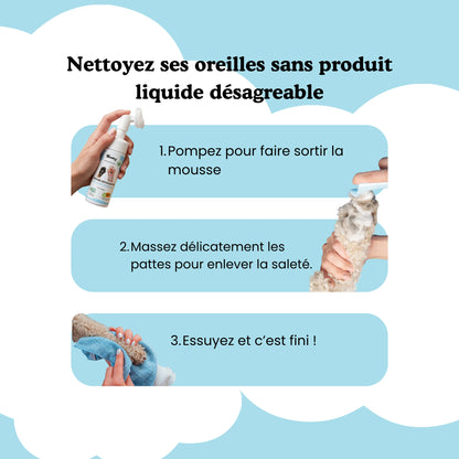 Mousse nettoyante pattes pour chien & chat